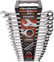 GEARWRENCH XL Ratcheting Combination Metric Wrench Set 16 Pc., 12 Point - 85099