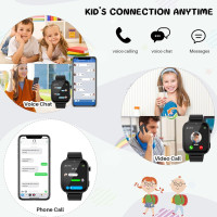 OKYUK 4G Smartwatch, Kids Watch for Kids with SIM Card, 47 Exciting Games, Two-Way Calling Feature, SOS Emergency Call Button Ideal for Kids Aged 3-12, Children’s Cell Phone Alternative (Black)