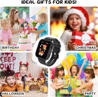 OKYUK 4G Smartwatch, Kids Watch for Kids with SIM Card, 47 Exciting Games, Two-Way Calling Feature, SOS Emergency Call Button Ideal for Kids Aged 3-12, Children’s Cell Phone Alternative (Black)