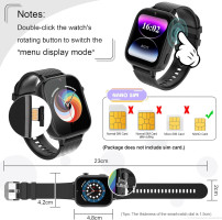 OKYUK 4G Smartwatch, Kids Watch for Kids with SIM Card, 47 Exciting Games, Two-Way Calling Feature, SOS Emergency Call Button Ideal for Kids Aged 3-12, Children’s Cell Phone Alternative (Black)