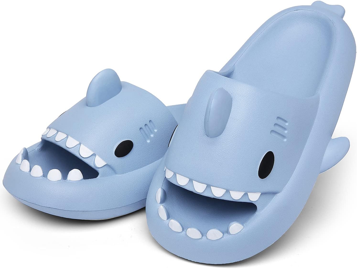 Men's and Women's Shark Slides Cloud Slippers Summer Novelty Open Toe Slide Sandals Anti-Slip Beach Pool Shower Shoes with Cushioned Thick Sole 11-12 Women/9.5-10 Men Blue
