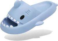 Men's and Women's Shark Slides Cloud Slippers Summer Novelty Open Toe Slide Sandals Anti-Slip Beach Pool Shower Shoes with Cushioned Thick Sole 11-12 Women/9.5-10 Men Blue