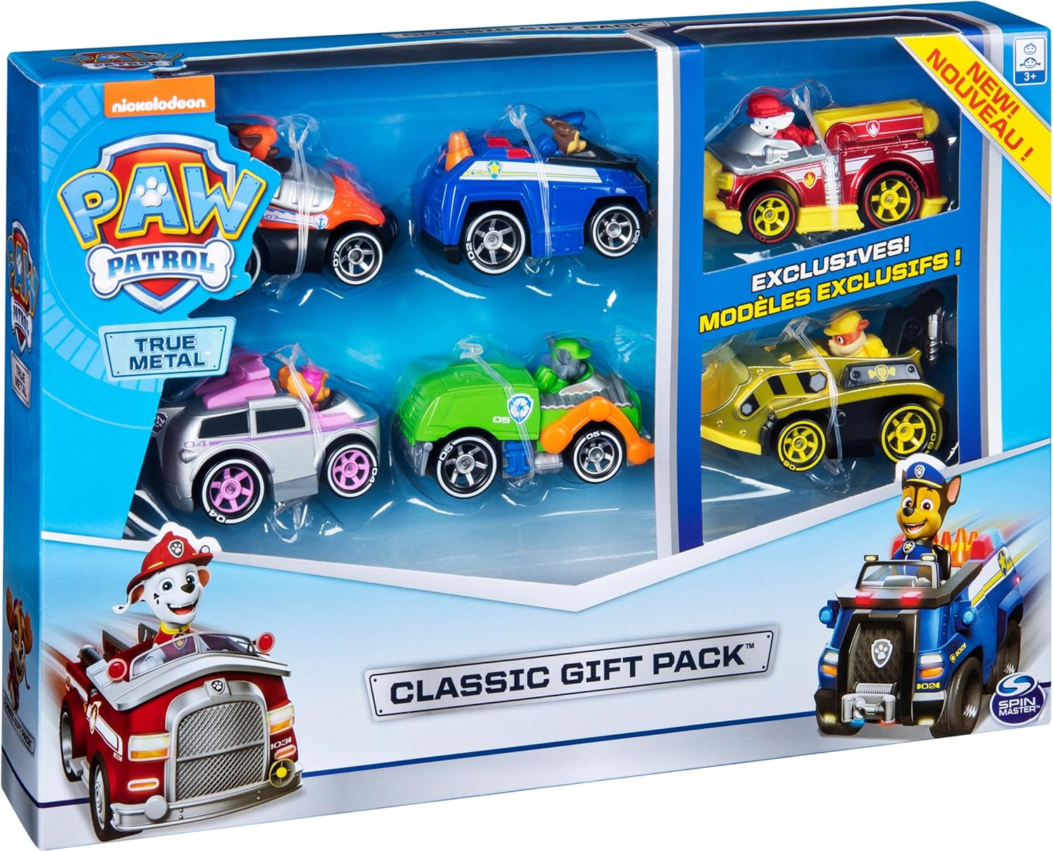 Paw Patrol, True Metal Classic Gift Pack of 6 Collectible Die-Cast Vehicles, 1:55 Scale