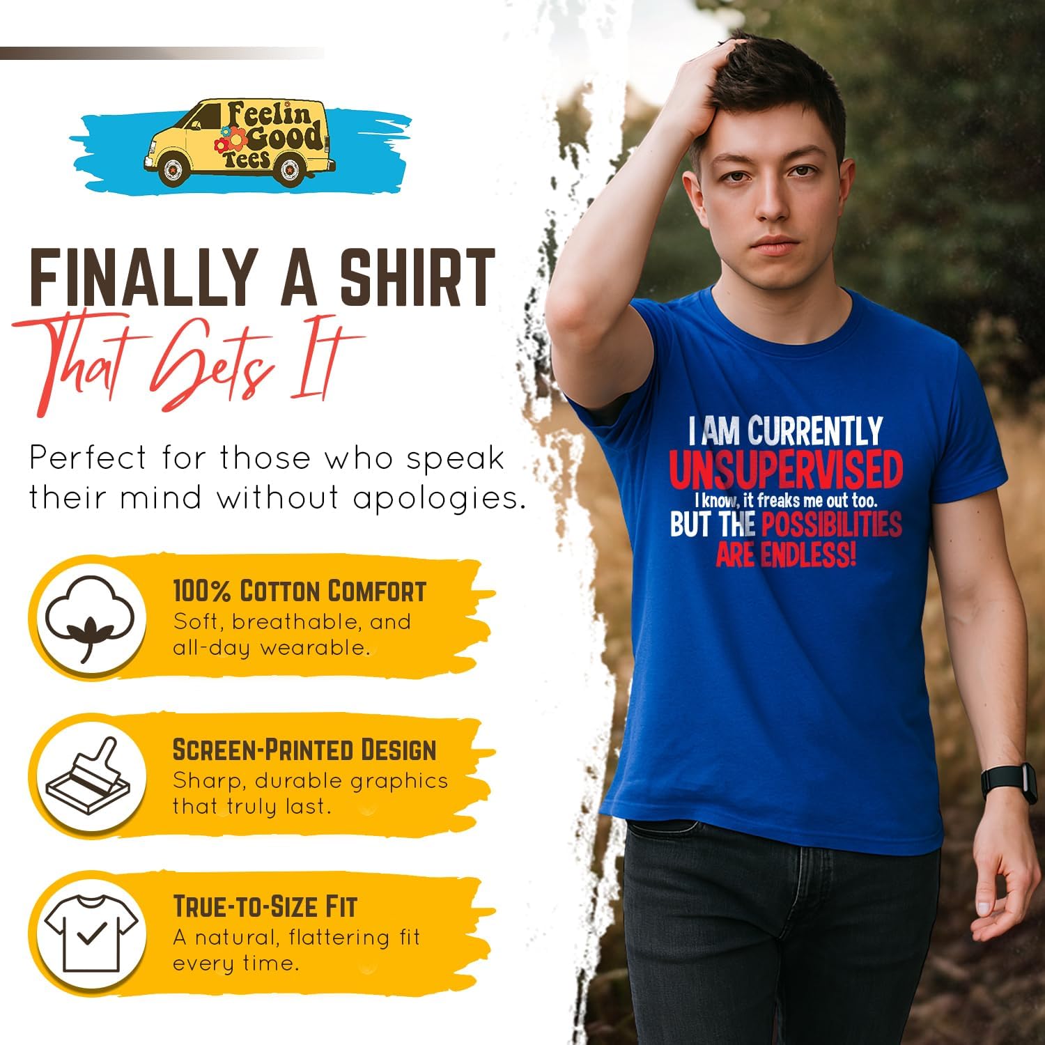 I'm Currently Unsupervised Novelty Graphic Sarcastic Humorous Mens Funny T Shirt Adult X-Large Black