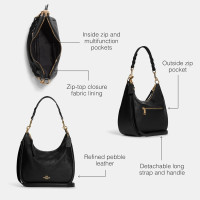 Coach Unisex Jules Hobo Black One Size