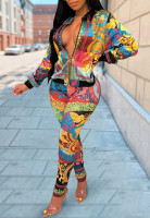 YouSexy 2 Piece Legging Pant Sets for Women Floral Print Long Sleeve Tracksuits Outfits Multicolor-zz Small