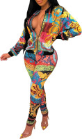 YouSexy 2 Piece Legging Pant Sets for Women Floral Print Long Sleeve Tracksuits Outfits