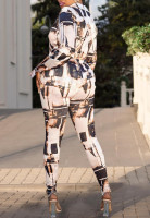 YouSexy 2 Piece Legging Pant Sets for Women Floral Print Long Sleeve Tracksuits Outfits Ak-beige Small