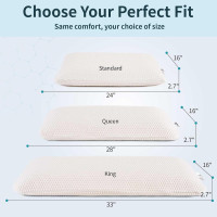 Talatex Talalay Ultra Slim 100% Natural Premium Latex Pillow, Ultra Thin Flat Pillow for Stomach and Back Sleepers Helps Cervical Neck Alignment and Deeper Sleep, No Memory Foam Chemicals（2.7