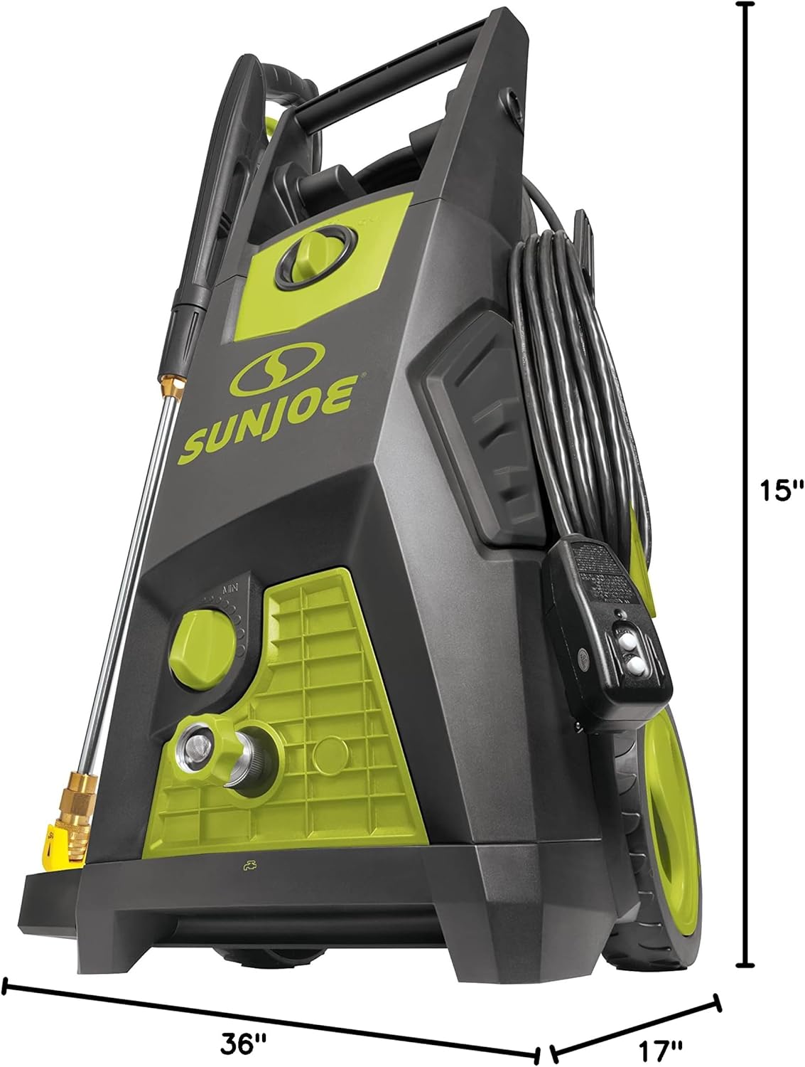 Sun Joe SPX3550 Max Brushless Induction Electric Pressure Washer w/ 5-Quick Connect Nozzles, Detergent Tank, Cleans Cars, Patios, Decks, Sidewalks & More