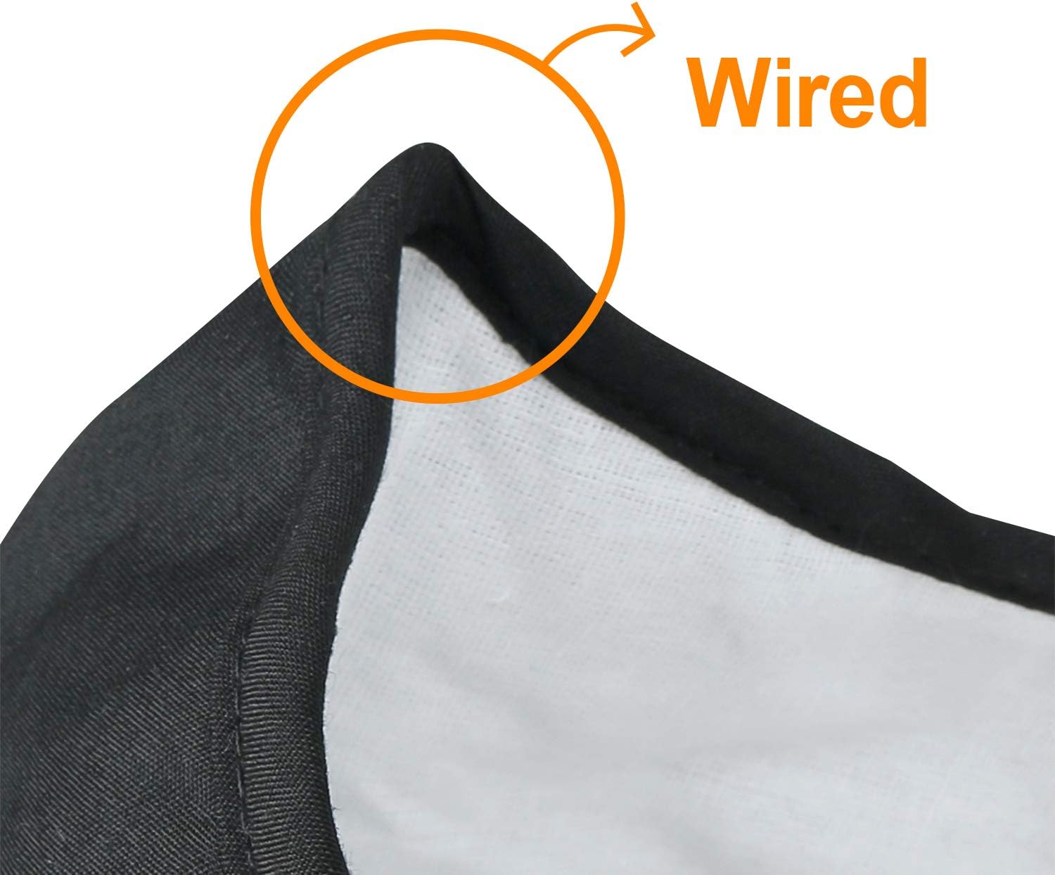 ililily Black Cotton Washable Nose Wired Face Mask Filter Pocket Wide Cover With Filter (Black)