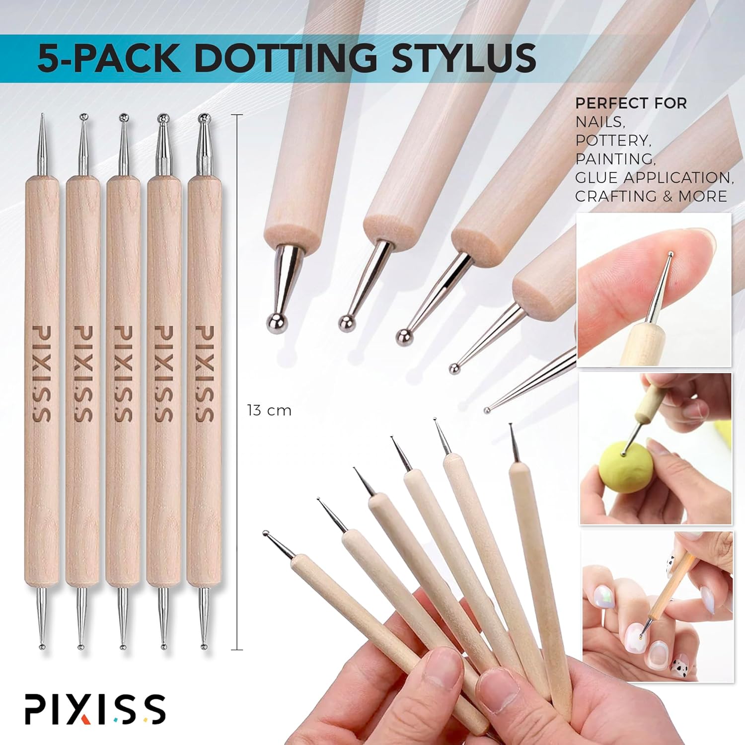 E6000 1-Ounce Tube with Precision Tips Industrial Strength Adhesive for Crafting and Wooden Art Dotting Stylus Pens 5 pcs Set - Rhinestone Applicator Kit - Rhinestone Applicator Kit for Arts and Craft