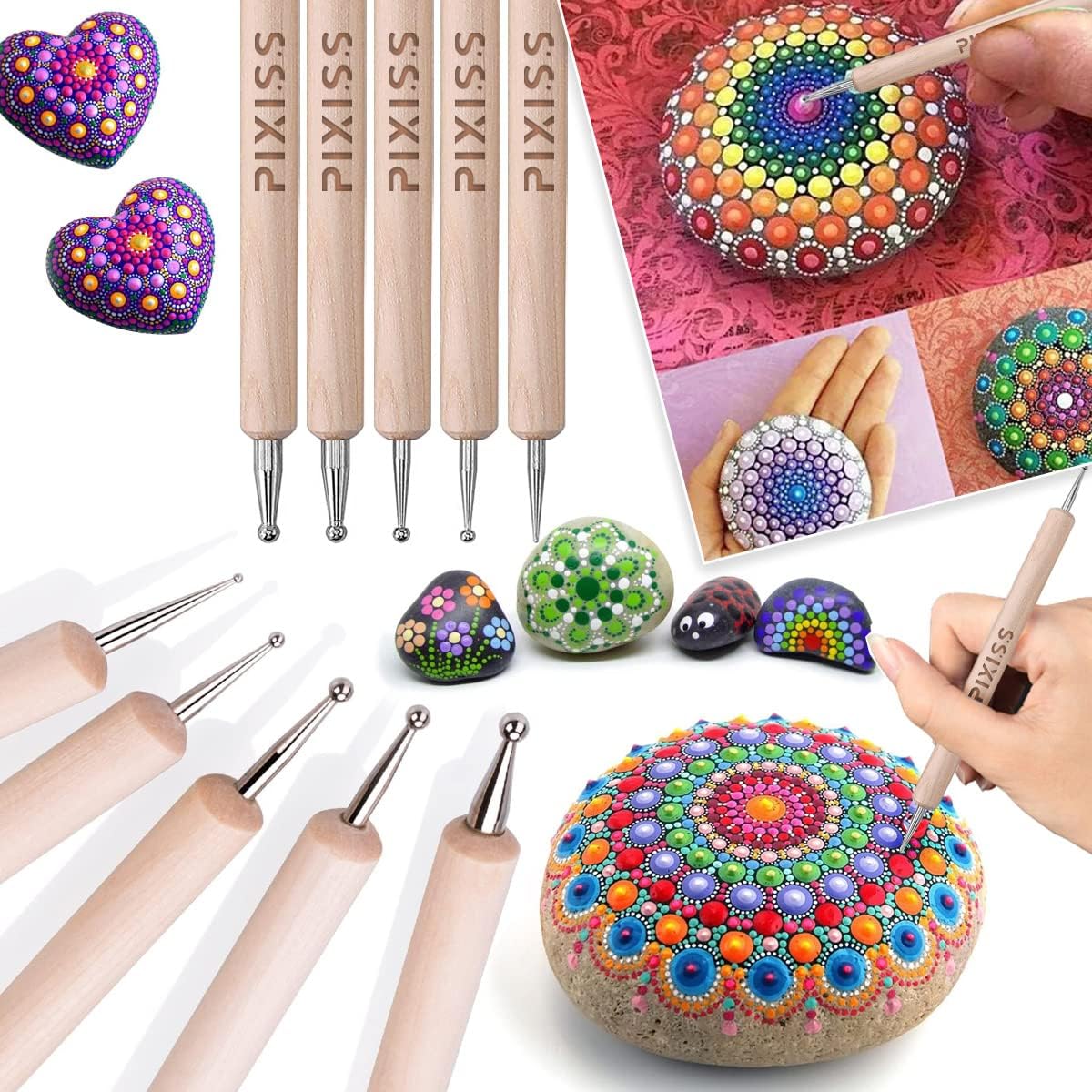 E6000 1-Ounce Tube with Precision Tips Industrial Strength Adhesive for Crafting and Wooden Art Dotting Stylus Pens 5 pcs Set - Rhinestone Applicator Kit - Rhinestone Applicator Kit for Arts and Craft