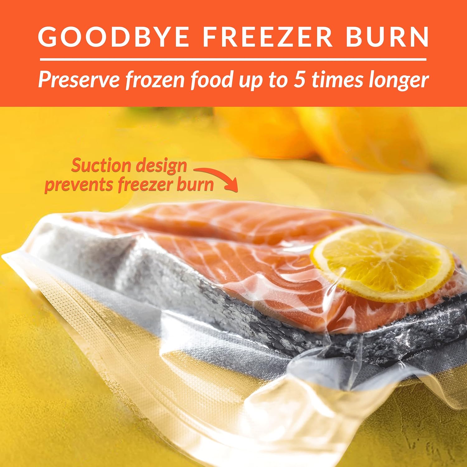 Vacuum Sealer Bags - Set of 2 11x50 Inch BPA-Free Rolls - Food Saver Vac Seal for Sous Vide & Meal Prep - Commercial Grade Foodsaver Bag