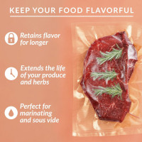 Vacuum Sealer Bags - Set of 2 11x50 Inch BPA-Free Rolls - Food Saver Vac Seal for Sous Vide & Meal Prep - Commercial Grade Foodsaver Bag