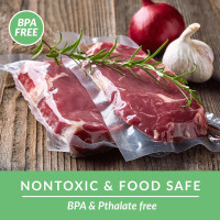 Vacuum Sealer Bags - Set of 2 11x50 Inch BPA-Free Rolls - Food Saver Vac Seal for Sous Vide & Meal Prep - Commercial Grade Foodsaver Bag