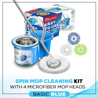 Simpli-Magic 79193 Spin Mop 4 Heads Included, Basic, Blue