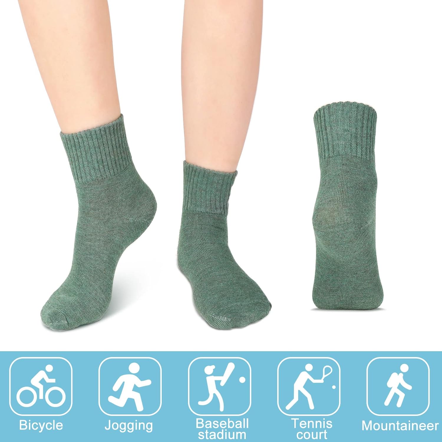 Eurzom 10 Pairs Socks Womens Crew Elastic Ankle Length Cotton Socks Aesthetic Cute Lightweight Low Cut Gifts for Women One Size Smile