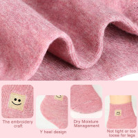 Eurzom 10 Pairs Socks Womens Crew Elastic Ankle Length Cotton Socks Aesthetic Cute Lightweight Low Cut Gifts for Women One Size Smile