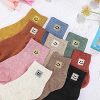 Eurzom 10 Pairs Socks Womens Crew Elastic Ankle Length Cotton Socks Aesthetic Cute Lightweight Low Cut Gifts for Women One Size Smile
