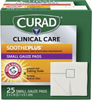 Curad SoothePlus Gauze Pads with Arm & Hammer Baking Soda, 2