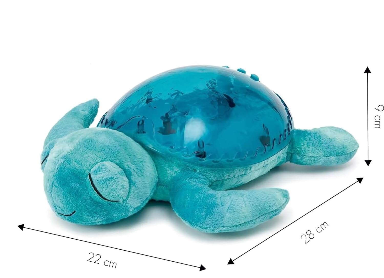 Cloud b Ocean Projector Nightlight with White Noise Soothing Sounds | Adjustable Settings and Auto-Shutoff | Tranquil Turtle - Aqua