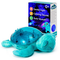 Cloud b Ocean Projector Nightlight with White Noise Soothing Sounds | Adjustable Settings and Auto-Shutoff | Tranquil Turtle - Aqua