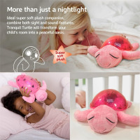 Cloud b Ocean Projector Nightlight with White Noise Soothing Sounds | Adjustable Settings and Auto-Shutoff | Tranquil Turtle - Pink Tranquil Turtle (Pink)