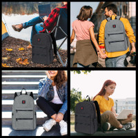 Zazzy Smell Proof Backpack - Lockable Carbon Fiber Odor Proof Daypack, Black Grey Simple Grey