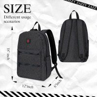 Zazzy Smell Proof Backpack - Lockable Carbon Fiber Odor Proof Daypack, Black Grey Simple Grey