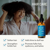 Eve Hansen Organic Castor Oil USDA Certified | Pure Carrier Oil for Eyelashes, Eyebrows, Hair, and Skin with Applicator (2oz)