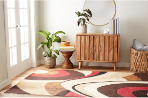 Home Dynamix Tribeca Slade Modern Area Rug, Abstract Brown/Red 7'10