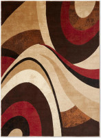 Home Dynamix Tribeca Slade Modern Area Rug, Abstract Brown/Red 7'10