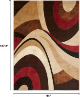 Home Dynamix Tribeca Slade Modern Area Rug, Abstract Brown/Red 7'10