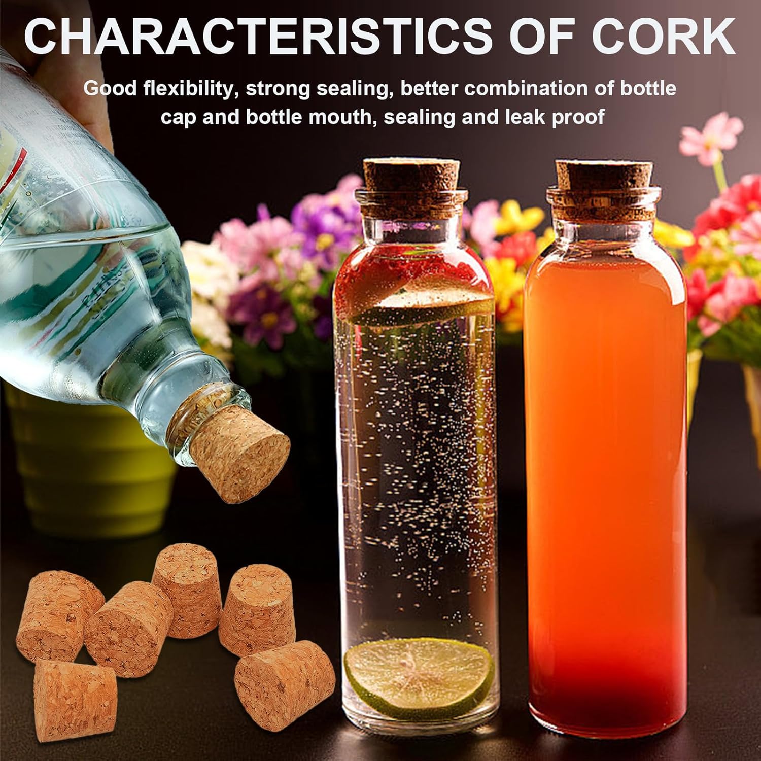 30PCS Natural Cork Stoppers for Glass Bottles,Crafts & Home Decor,Tapered Corks for DIY Projects,Airtight Sealing,Laboratory & Wine Bottles