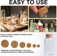 30PCS Natural Cork Stoppers for Glass Bottles,Crafts & Home Decor,Tapered Corks for DIY Projects,Airtight Sealing,Laboratory & Wine Bottles