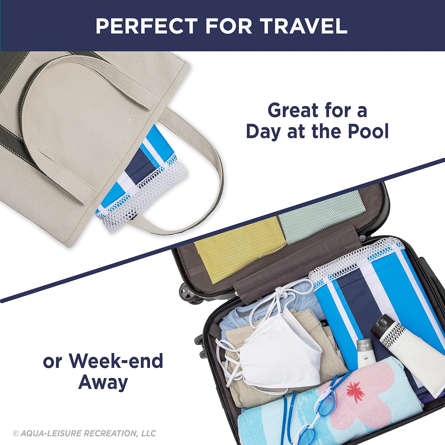 Aqua 4-in-1 Original Monterey Hammock XL Pool Float & Hammock - Multi-Purpose, Inflatable Pool Floats for Adults - Patented Thick, Non-Stick PVC Material – Navy/White Stripe Navy/White Stripe XL Hammock