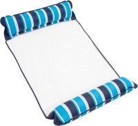 Aqua 4-in-1 Original Monterey Hammock XL Pool Float & Hammock - Multi-Purpose, Inflatable Pool Floats for Adults - Patented Thick, Non-Stick PVC Material – Navy/White Stripe Navy/White Stripe XL Hammock