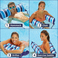 Aqua Original 4-in-1 Monterey Hammock Pool Float & Water Hammock – Multi-Purpose, Inflatable Pool Floats for Adults – Patented Thick, Non-Stick PVC Material