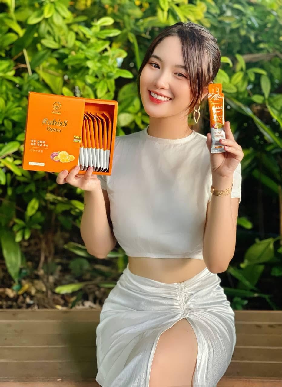 RUBISS Detox Nuoc Ep Chanh Day Dua - Fruits Juice Detox- Passionfruit, Pineapple - 12packs x 20ml / 1 Boxes