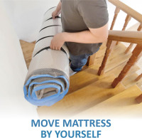 Queen/Full/Full-XL Foam Mattress Vacuum Bag with Blue Zipper, Mattress Storage Bag Queen/Full/Full-XL BlueZip
