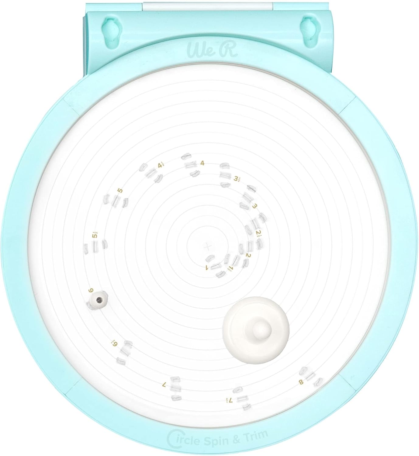 We R Memory Keepers Circle Spin & Trim Tool, Includes Circle Maker Tool & Two Replacement Blades, Rotates 360 Degrees,1 Inch to 8 Inch Circles