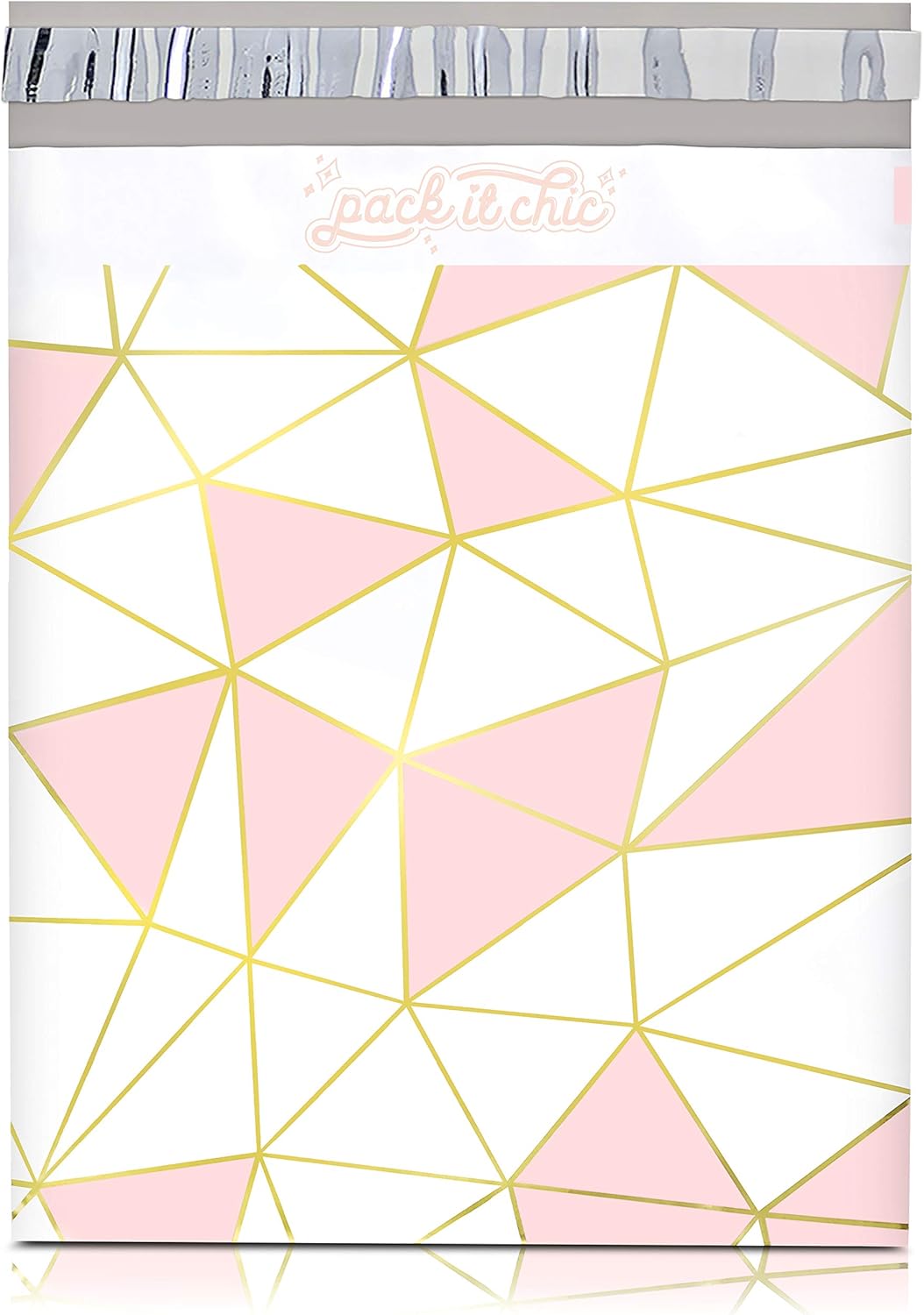 Pack It Chic - 10X13 (100 Pack) Mosaic Triangle Poly Mailer Envelope Plastic Custom Mailing & Shipping Bags - Self Seal