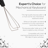 Qisan Stainless Steel Keycap Puller & Switch Puller for Mechanical Keyboards | Plastic Handle Key Cap Removal Tool for Gaming Keyboards | Professional Keyboard Maintenance Tool & Accessories - Black