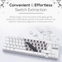 Qisan Stainless Steel Keycap Puller & Switch Puller for Mechanical Keyboards | Plastic Handle Key Cap Removal Tool for Gaming Keyboards | Professional Keyboard Maintenance Tool & Accessories - Black