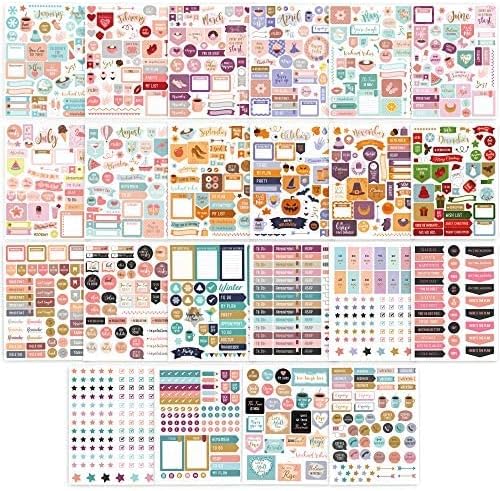 Aesthetic Monthly Planner Stickers - 1100+ Beautiful Design Accessories Enhance and Streamline Your Planner, Journal and Calendar