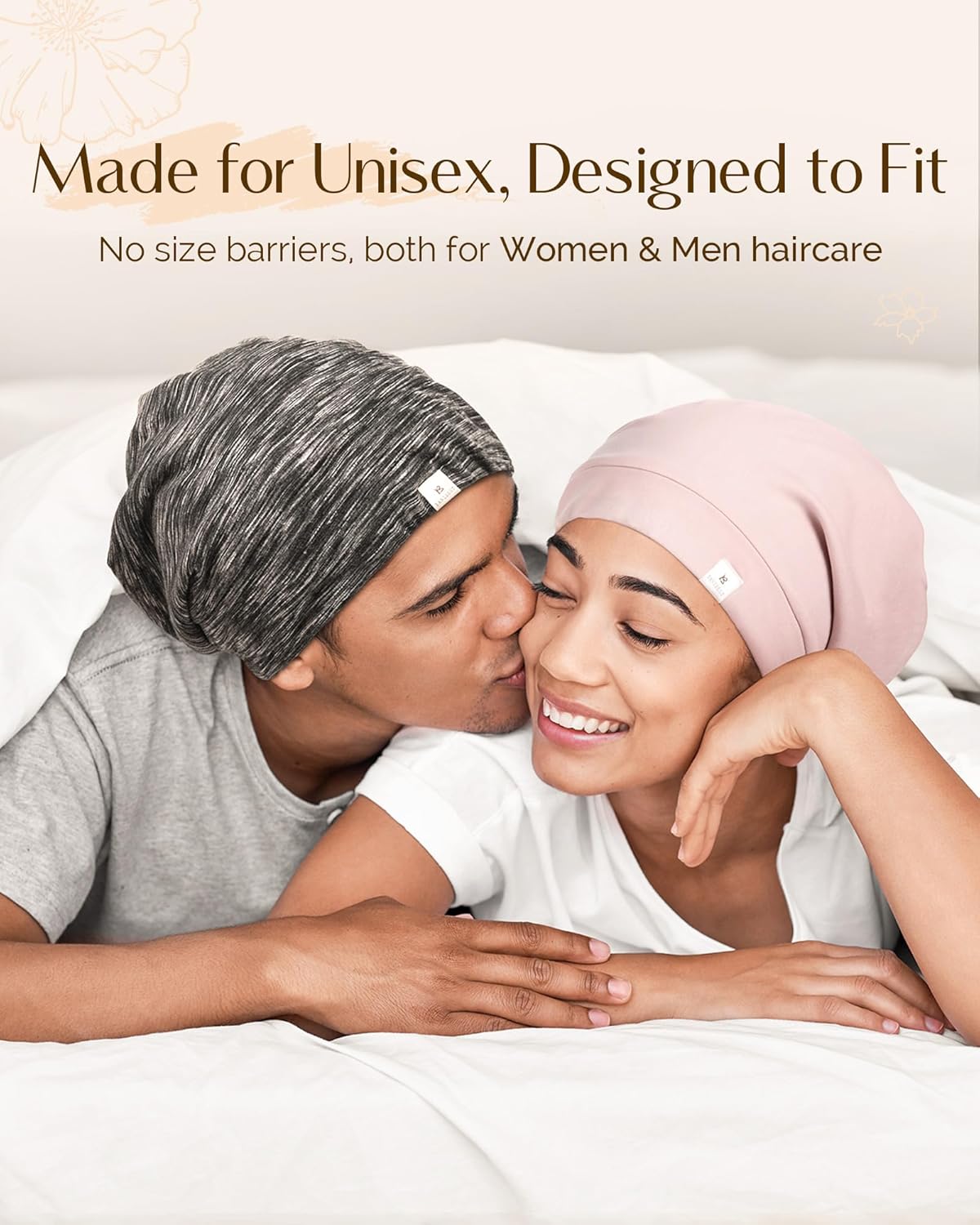 YANIBEST Hair Cover Bonnet Satin Sleep Cap - Adjustable Stay on Silk Lined Slouchy Beanie for Night Sleeping Surgical Hats Pure Black Large Aa-pure Black