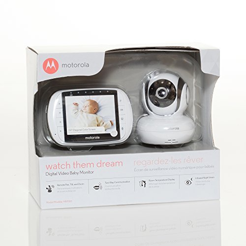 Motorola MBP36S Remote Wireless Video Baby Monitor with 3.5-Inch Color LCD Screen, Remote Camera Pan, Tilt, and Zoom, black 1-Camera