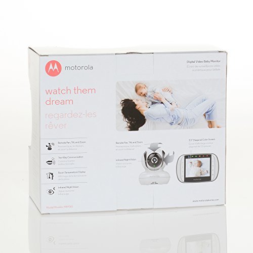 Motorola MBP36S Remote Wireless Video Baby Monitor with 3.5-Inch Color LCD Screen, Remote Camera Pan, Tilt, and Zoom 1-Camera