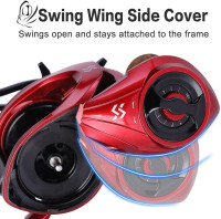 Sougayilang Baitcasting Reels, 8:1 Gear Ratio Fishing Reel with Magnetic Braking System Casting Reel, 9 + 1 Ball Bearings Super Smooth Anti-Corrosion Baitcaster Reel Energy Red-Right